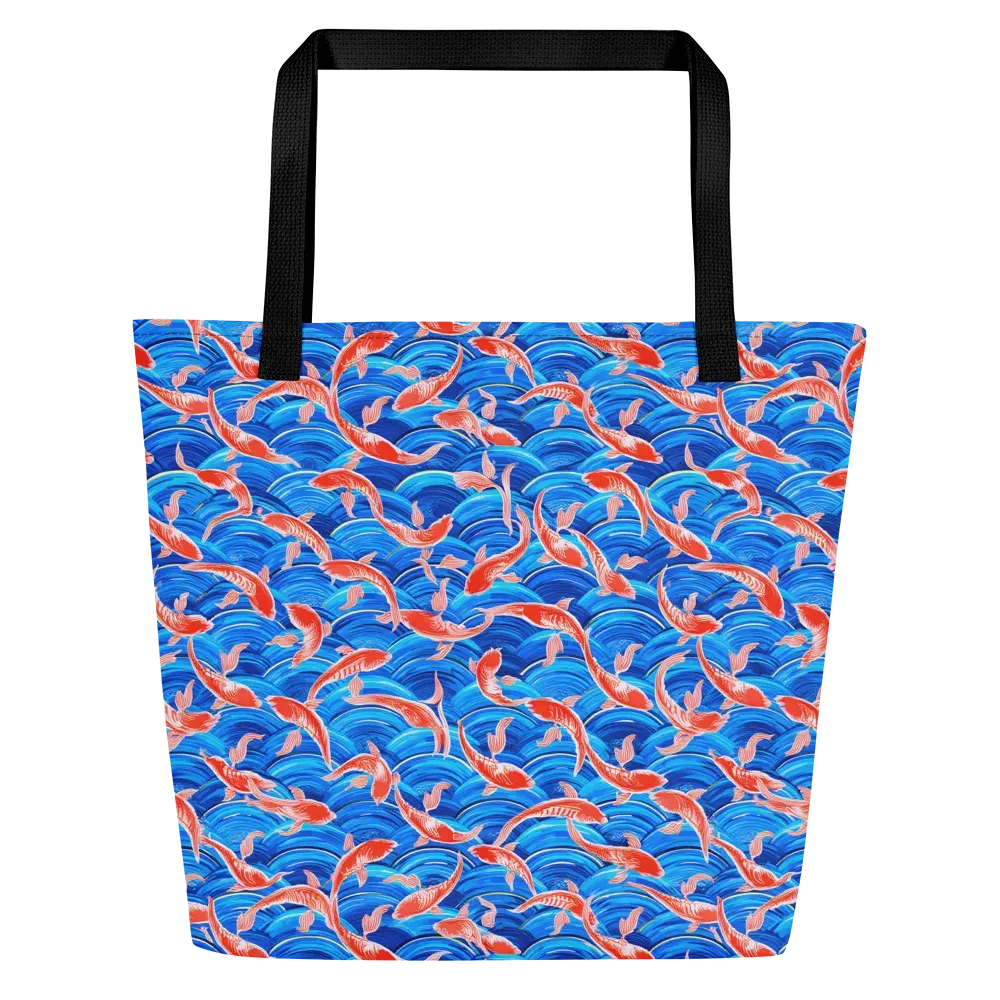 Redfin Reverie on Large Tote Bag W/ Pocket — Front