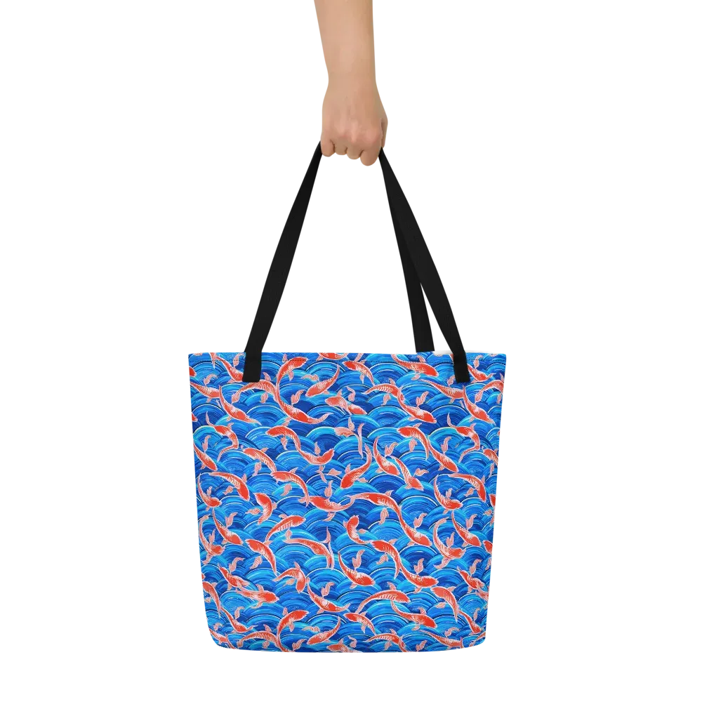 Redfin Reverie on Large Tote Bag W/ Pocket — Front