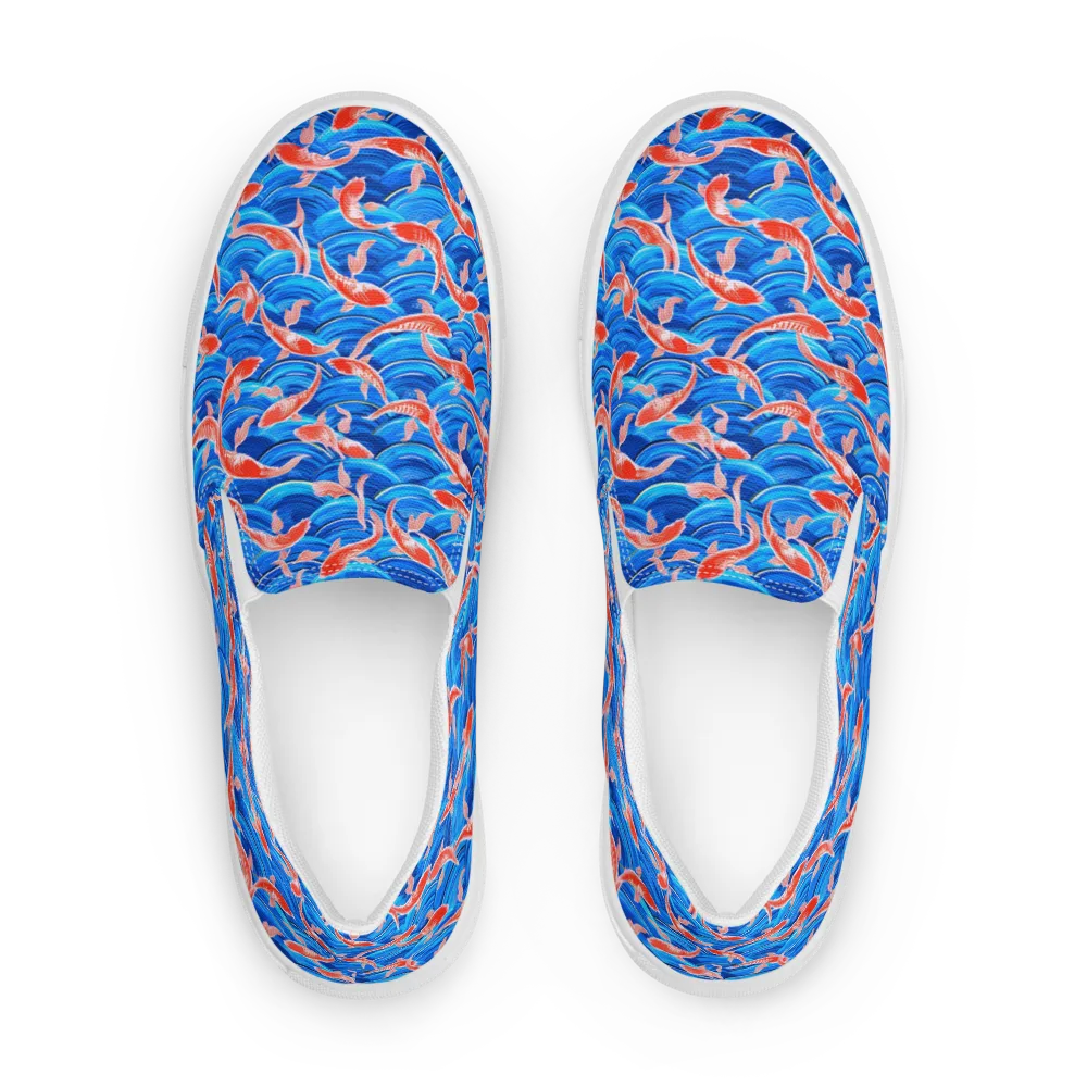 Redfin Reverie on Women's Slip-On Canvas Shoes — Front