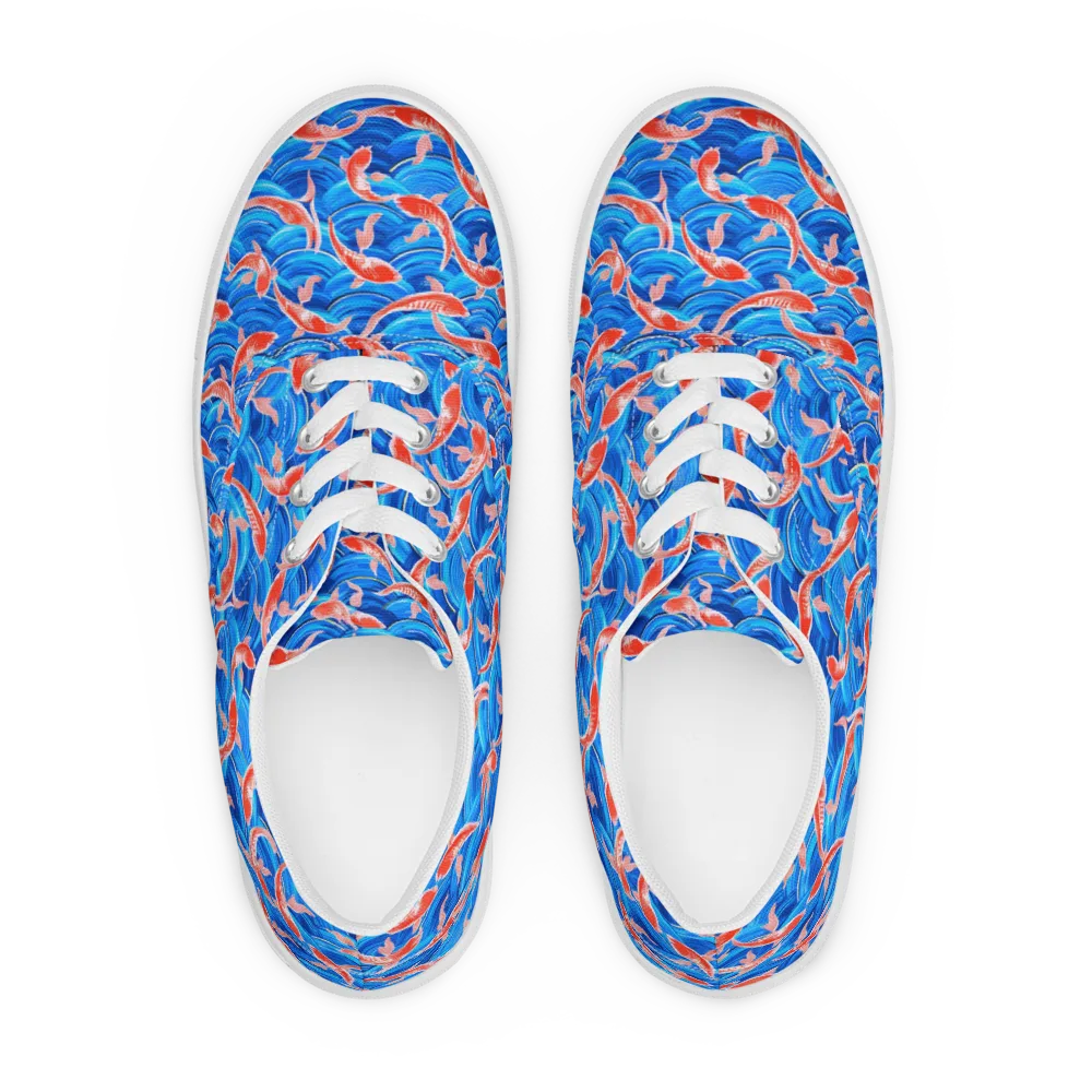 Redfin Reverie on Men's Lace-Up Canvas Shoes — Front