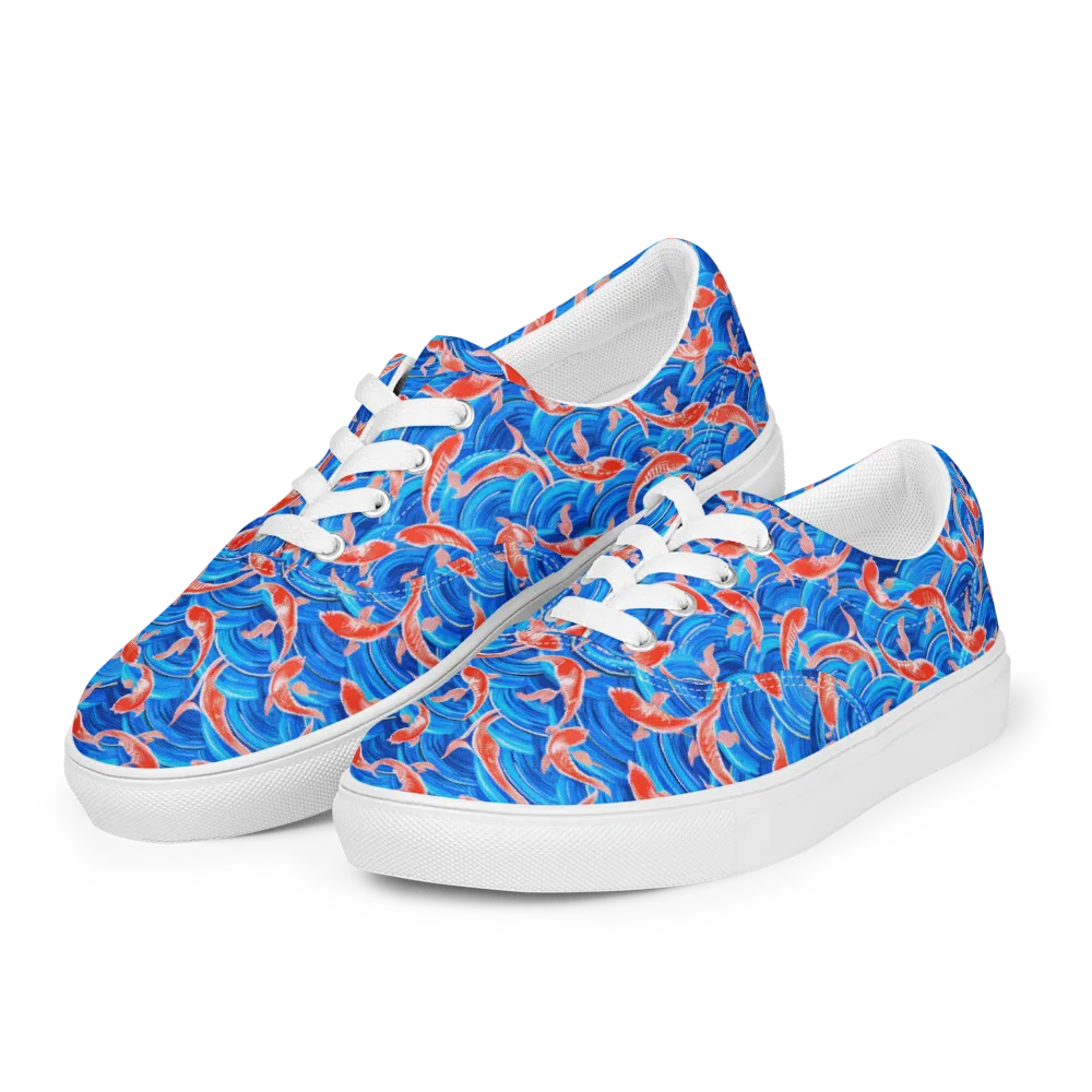 Redfin Reverie on Men's Lace-Up Canvas Shoes — Left Front