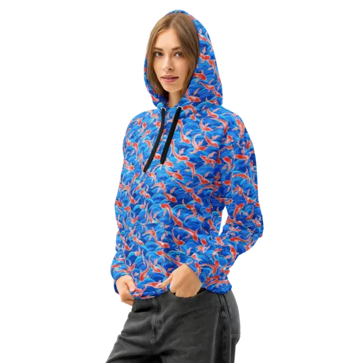 Redfin Reverie on a Cotton Hoodie