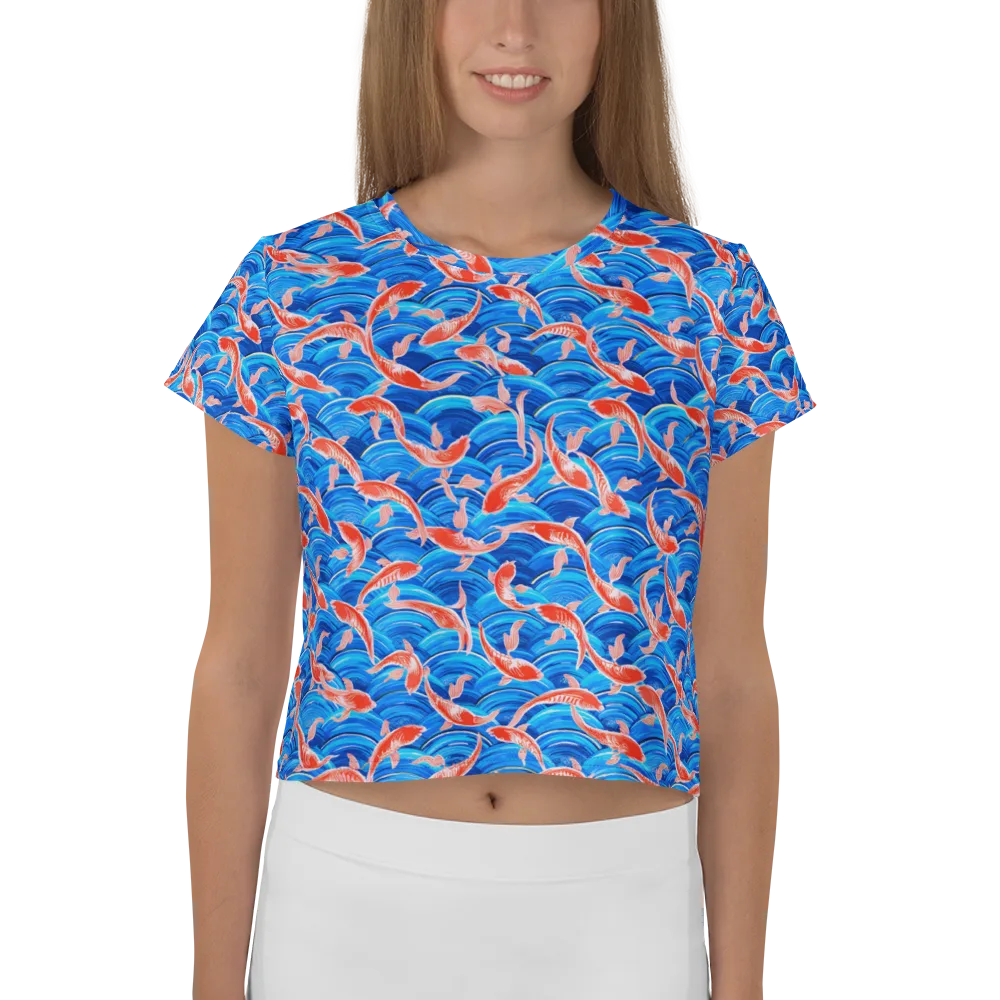 Redfin Reverie on Crop Tee — Front
