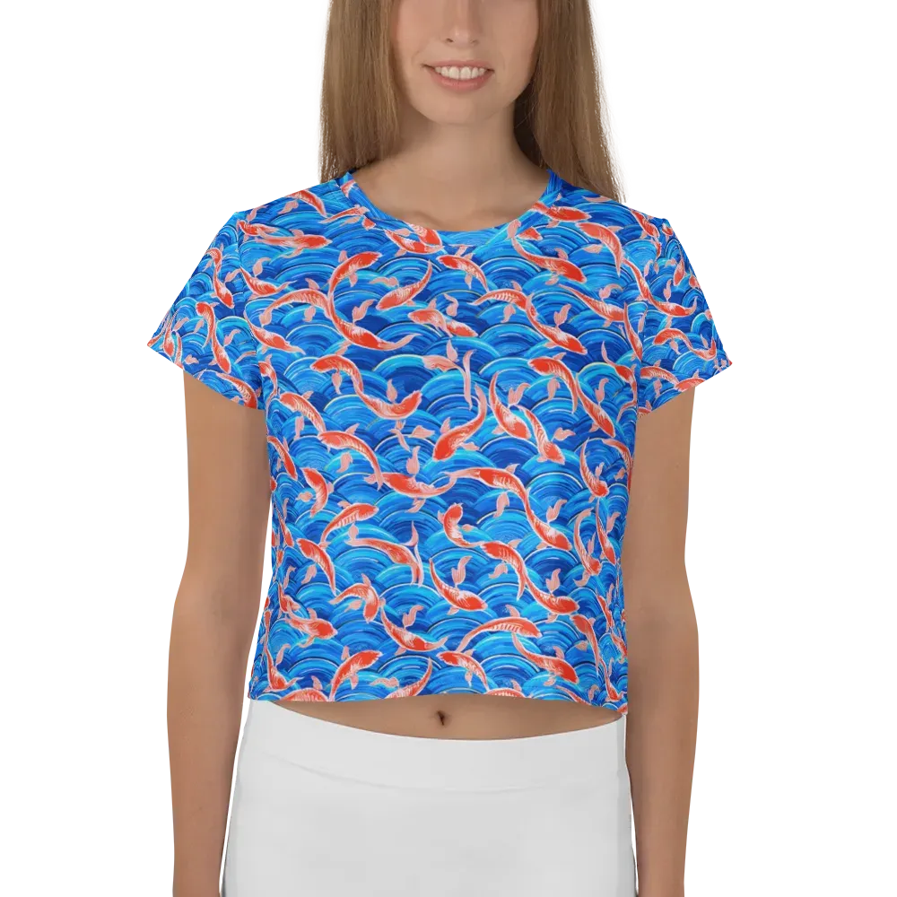 Redfin Reverie on Crop Tee — Front