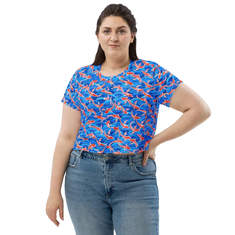 Redfin Reverie on Crop Tee — Front