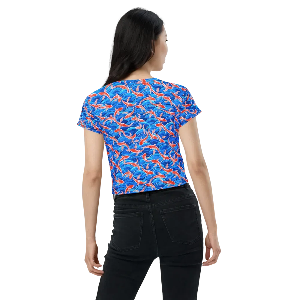 Redfin Reverie on Crop Tee — Back