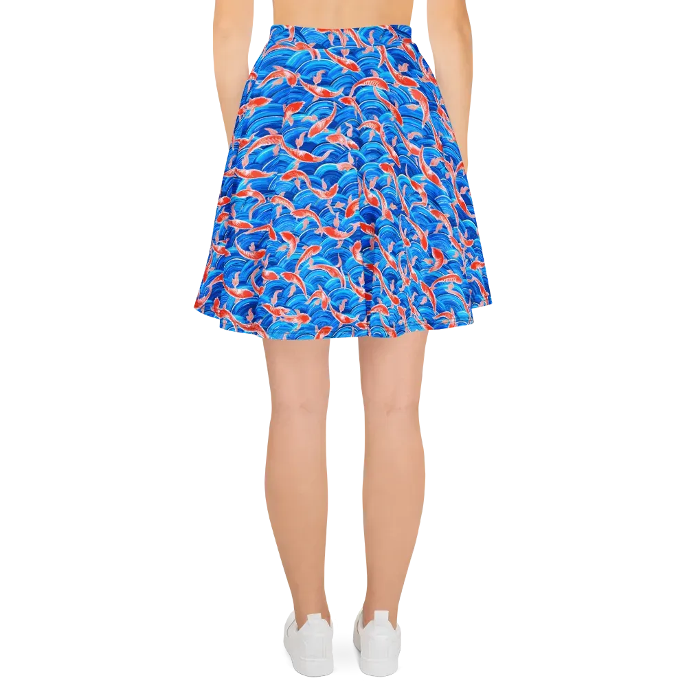 Redfin Reverie on Skater Skirt — Back