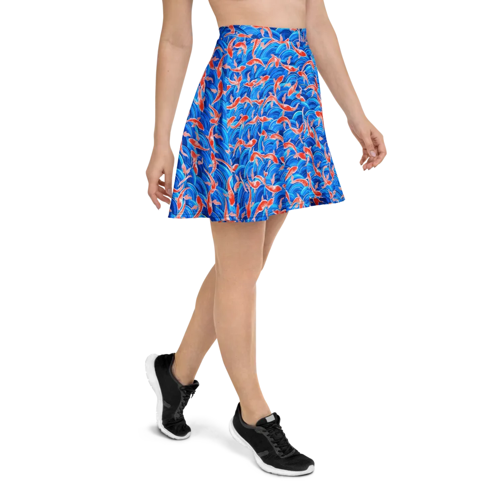 Redfin Reverie on Skater Skirt — Right