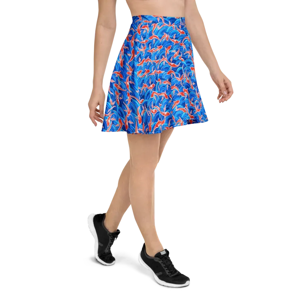 Redfin Reverie on Skater Skirt — Right