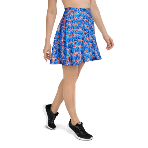 Redfin Reverie on a Skater Skirt