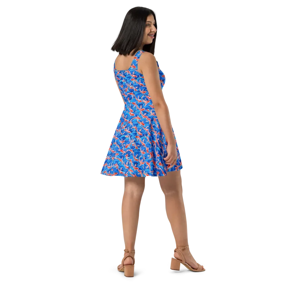 Redfin Reverie on Skater Dress — Right