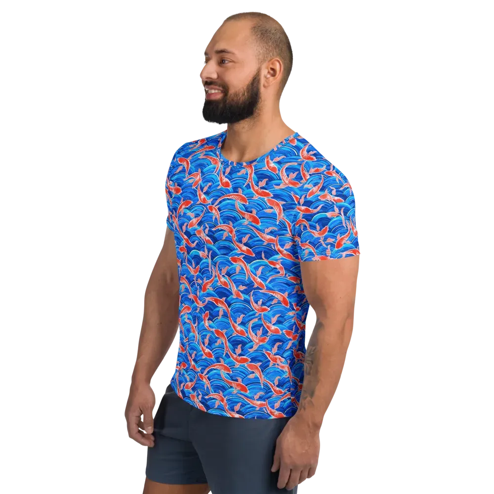Redfin Reverie on Men's Athletic T-Shirt — Left
