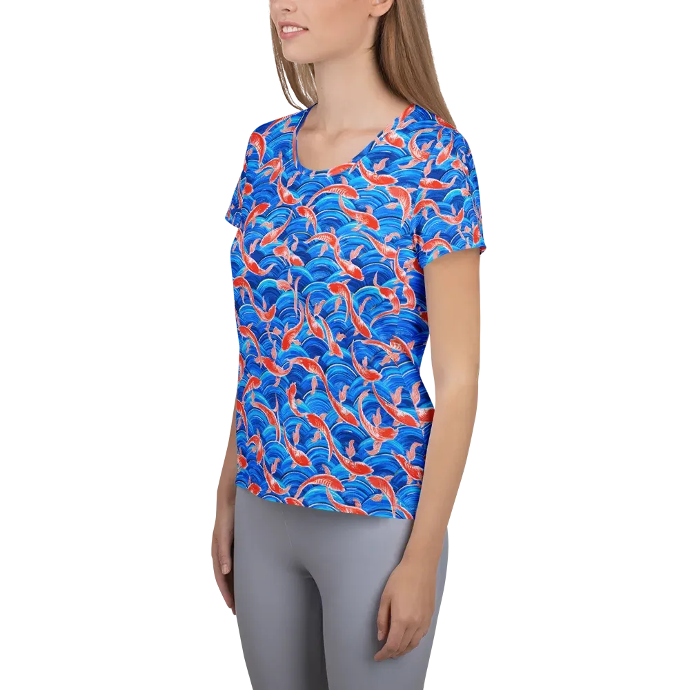 Redfin Reverie on Women's Athletic T-Shirt — Left