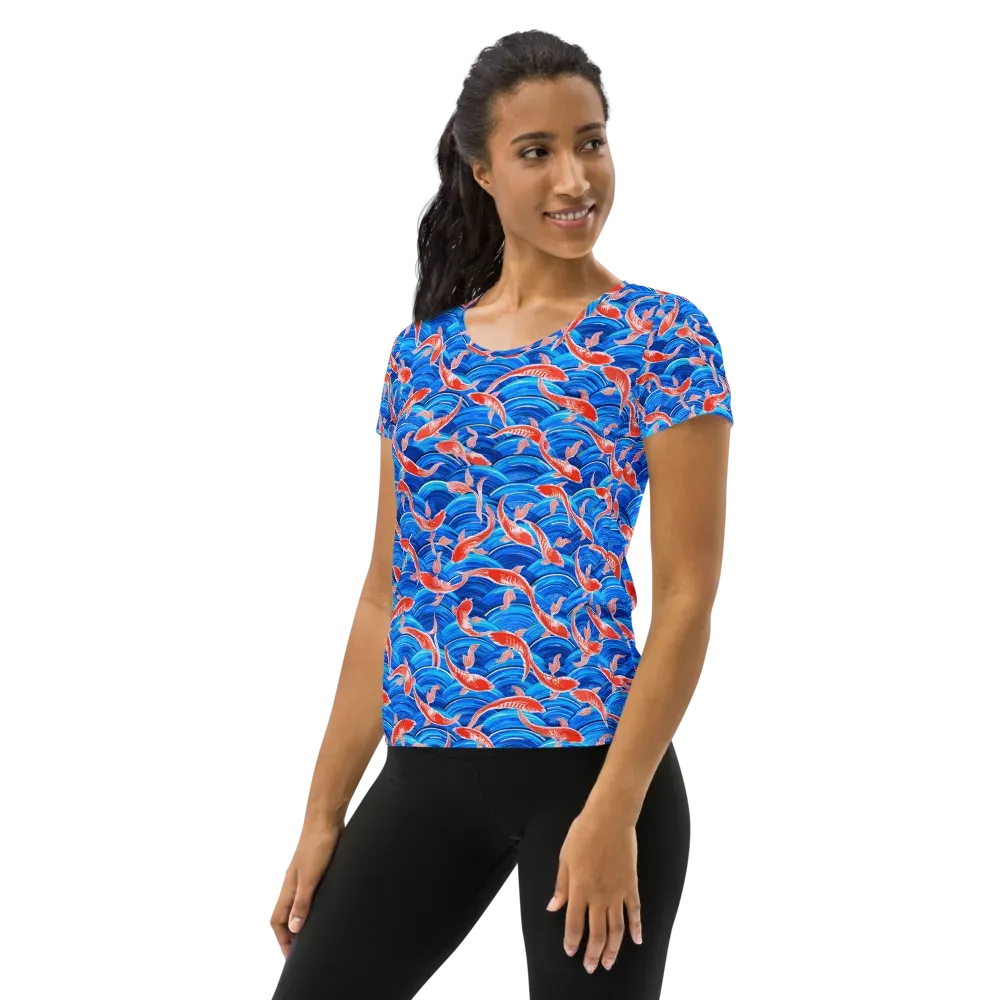 Redfin Reverie on Women's Athletic T-Shirt — Left