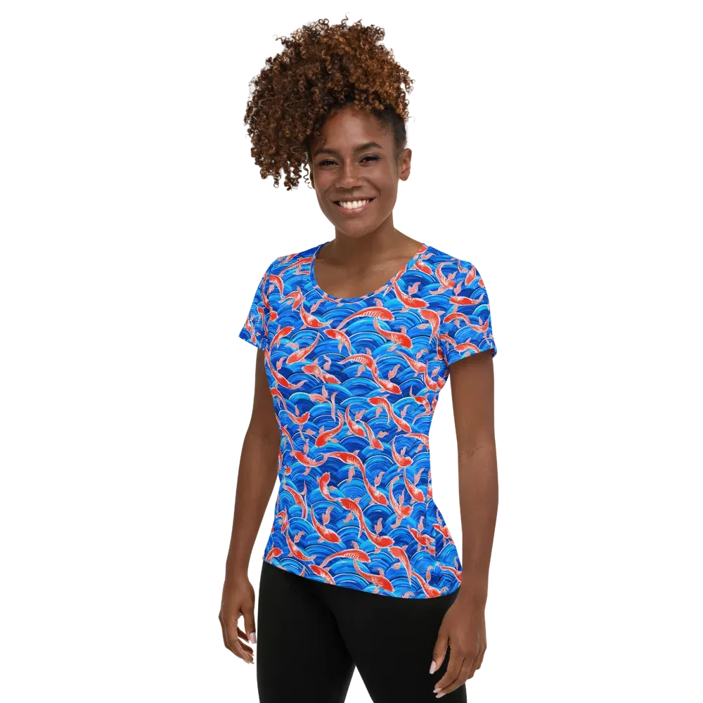 Redfin Reverie on Women's Athletic T-Shirt — Left