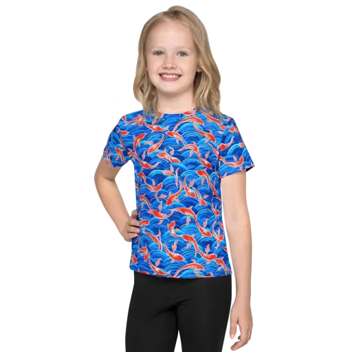 Redfin Reverie on a Kids Crew Neck T-Shirt