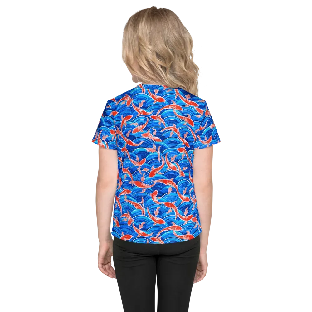 Redfin Reverie on Kids Crew Neck T-Shirt — Back