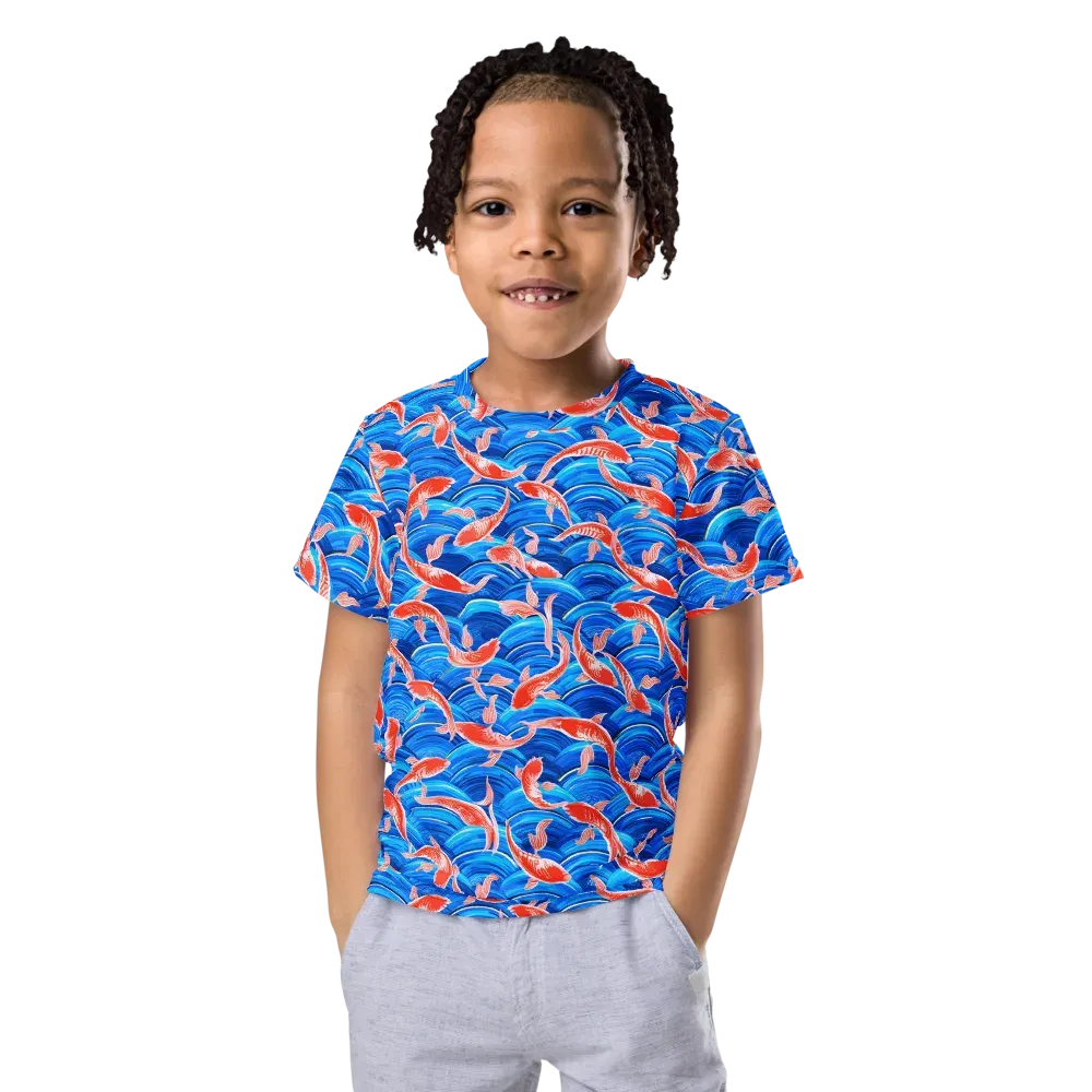 Redfin Reverie on Kids Crew Neck T-Shirt — Front