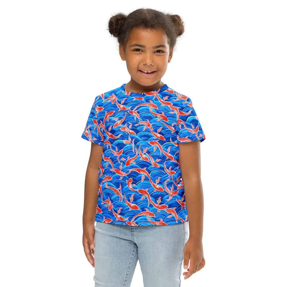 Redfin Reverie on Kids Crew Neck T-Shirt — Front