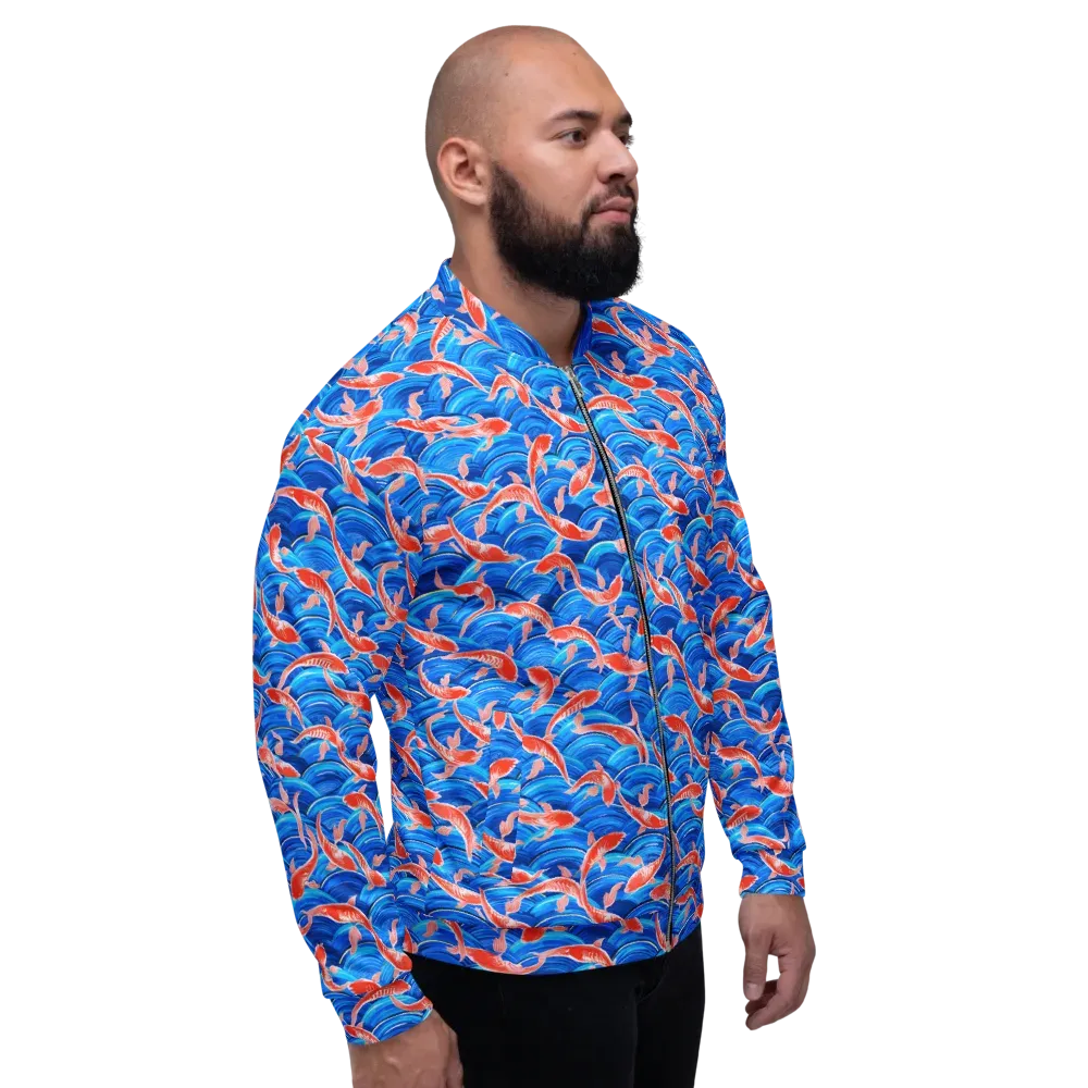 Redfin Reverie on Bomber Jacket — Right