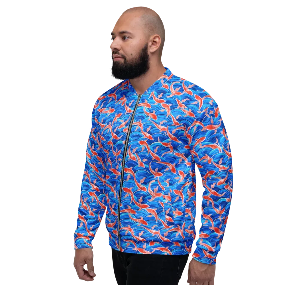 Redfin Reverie on Bomber Jacket — Left
