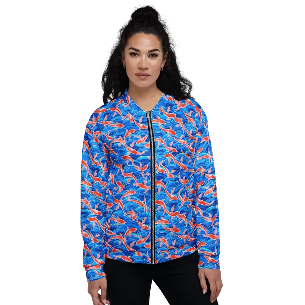 Redfin Reverie on Bomber Jacket — Front