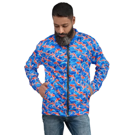 Redfin Reverie on a Bomber Jacket