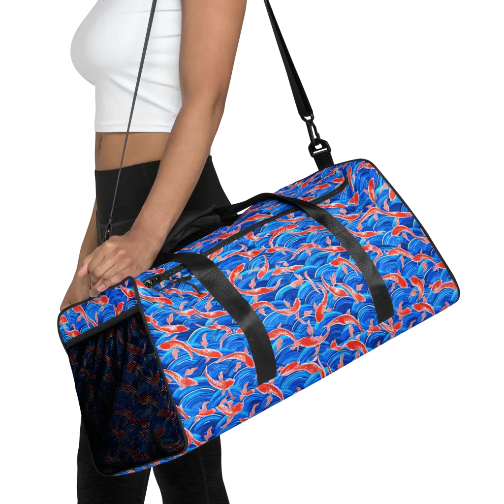 Redfin Reverie on Duffle Bag — Front
