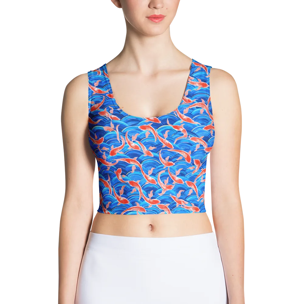 Redfin Reverie on Crop Top — Front