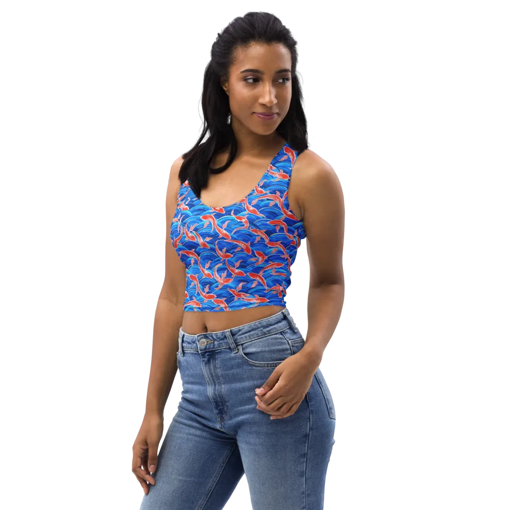 Redfin Reverie on Crop Top — Left Front