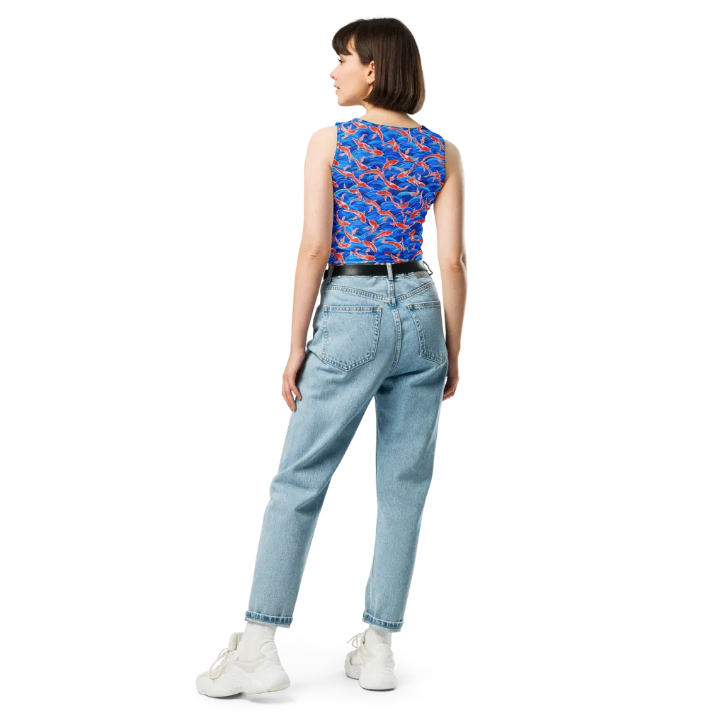Redfin Reverie on Crop Top — Back