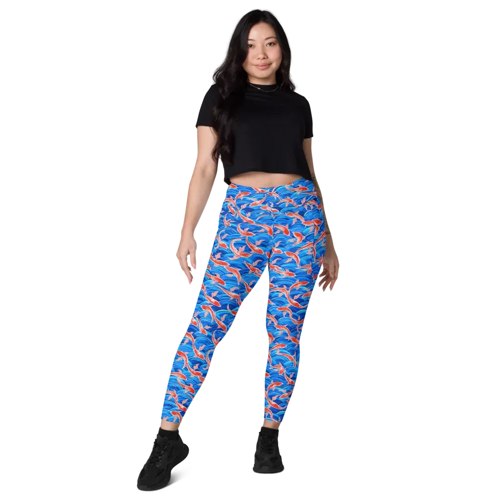 Redfin Reverie on Leggings with Pockets — Front
