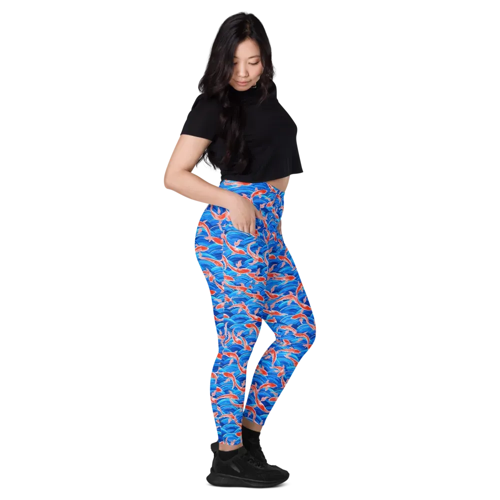 Redfin Reverie on Leggings with Pockets — Right