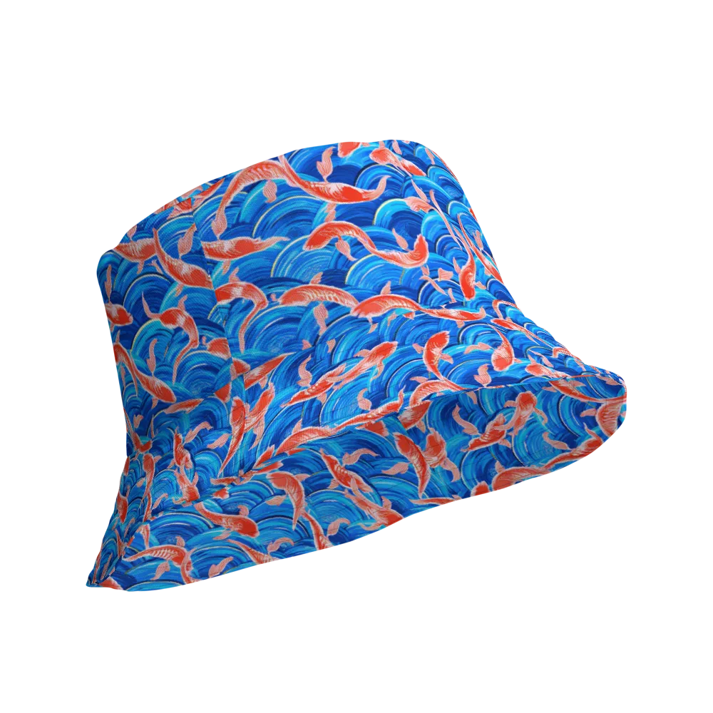 Redfin Reverie on Reversible Bucket Hat — Product details Outside