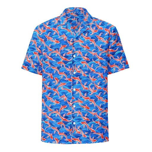 Redfin Reverie on a Button Shirt