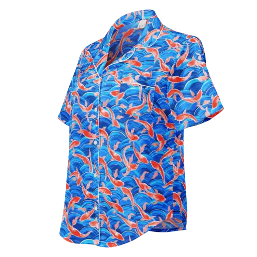 Redfin Reverie on a Women's Short Sleeve Pajama Top