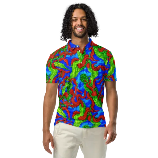 Pepper Voltage on a Men's Slim Fit Polo Shirt