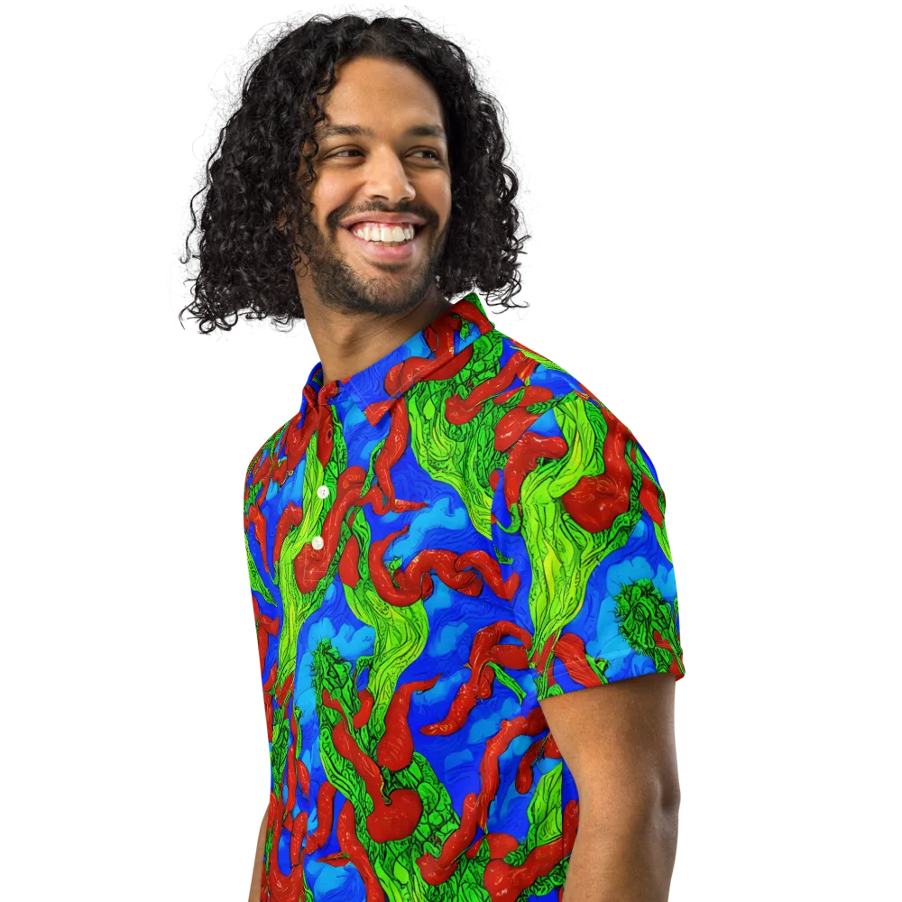 Pepper Voltage on Men's Slim Fit Polo Shirt — Left Front