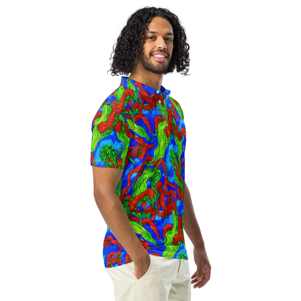 Pepper Voltage on Men's Slim Fit Polo Shirt — Right Front