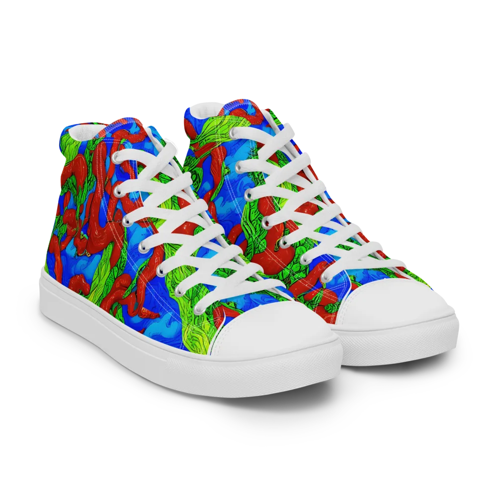 Pepper Voltage on Men's High Top Canvas Shoes — Right Front