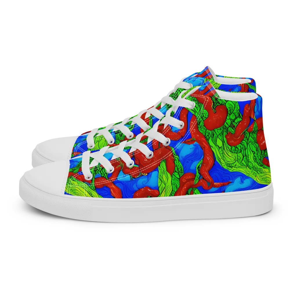 Pepper Voltage on Men's High Top Canvas Shoes — Left