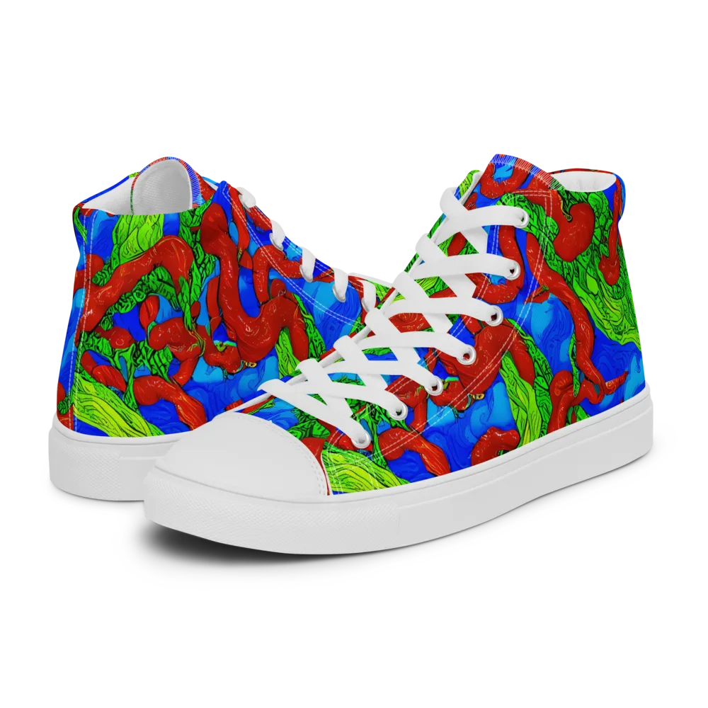 Pepper Voltage on Men's High Top Canvas Shoes — Left