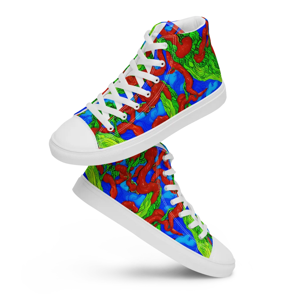 Pepper Voltage on Men's High Top Canvas Shoes — Front