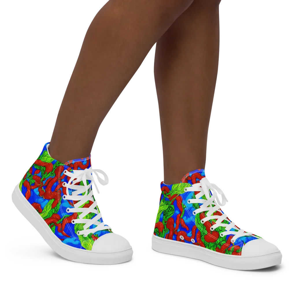 Pepper Voltage on Women's High Top Canvas Shoes — Right