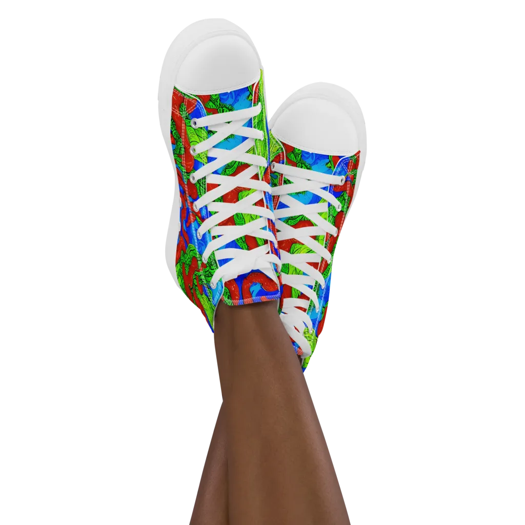Pepper Voltage on Women's High Top Canvas Shoes — Front