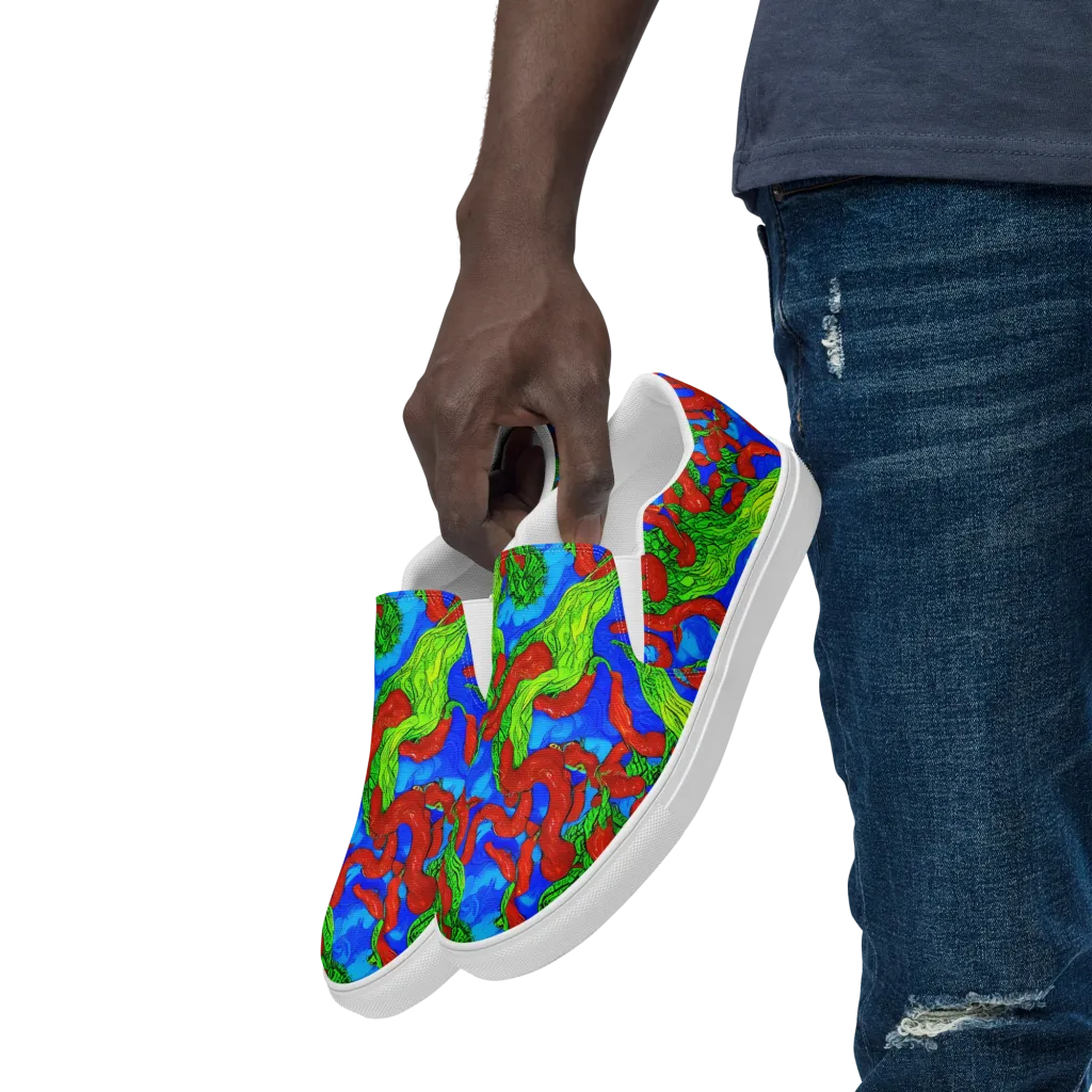 Pepper Voltage on Men's Slip-On Canvas Shoes — Left Front