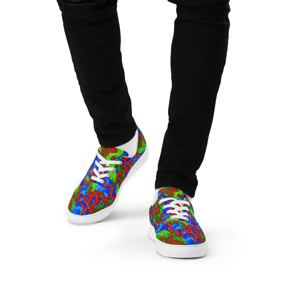 Pepper Voltage on Men's Lace-Up Canvas Shoes — Front