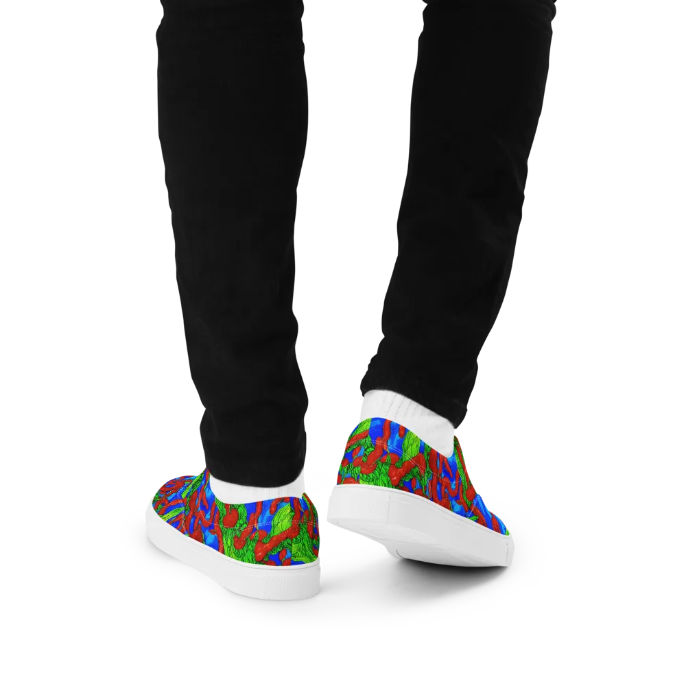 Pepper Voltage on Men's Lace-Up Canvas Shoes — Back