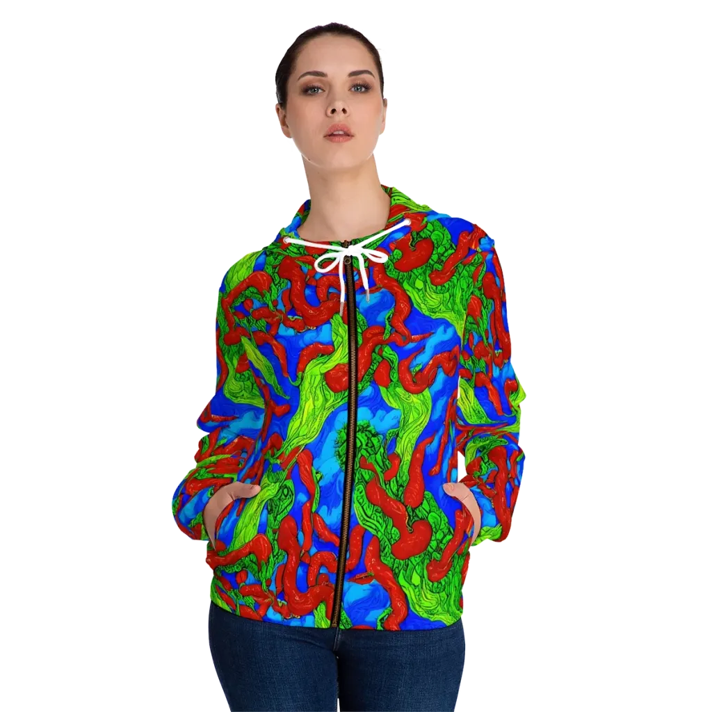 Pepper Voltage on Women's Full-Zip Hoodie — Front On Person
