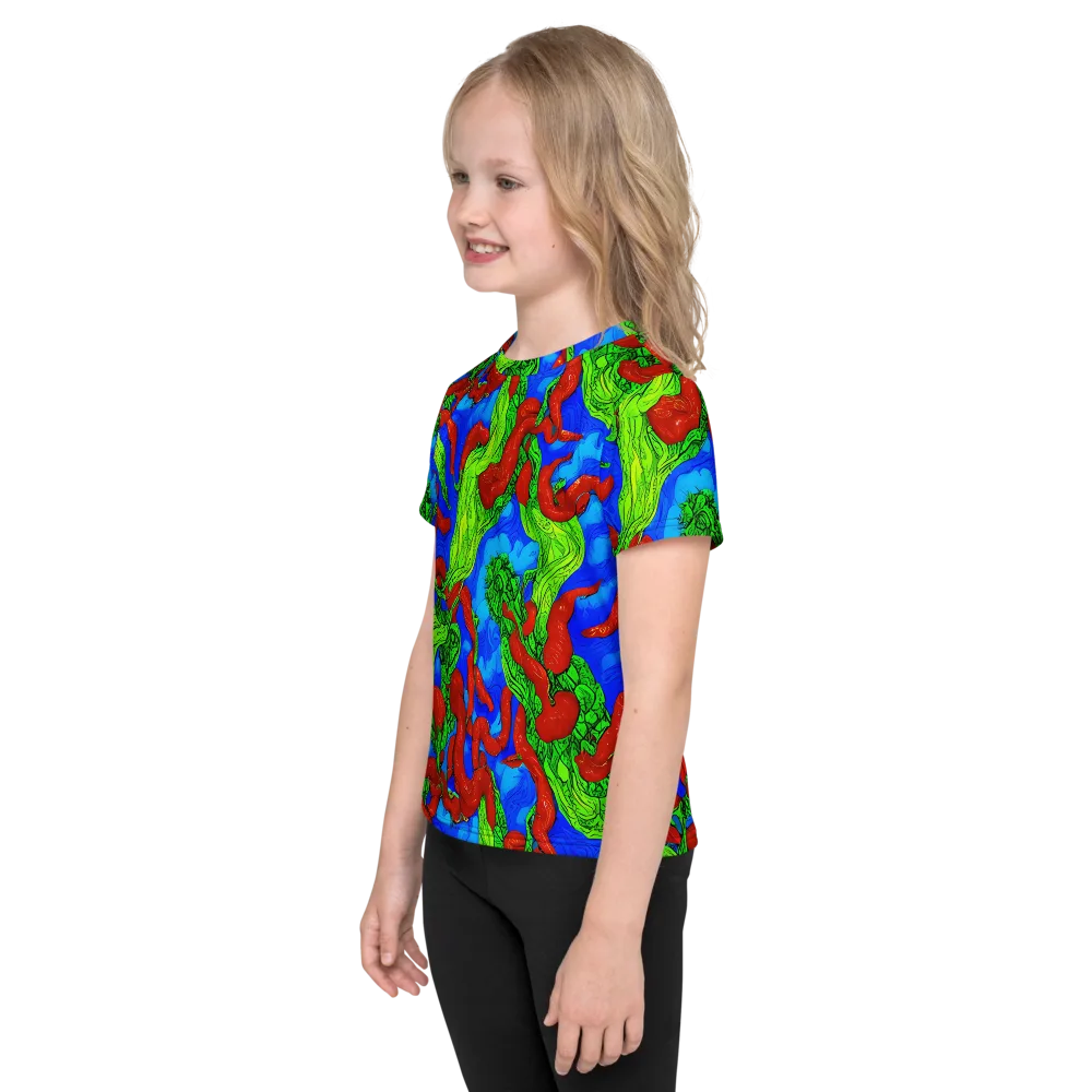 Pepper Voltage on Kids Crew Neck T-Shirt — Left